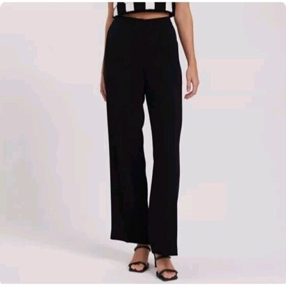 Anne Fontaine Argan Pants Black Maxi Trousers Fluid Crepe Women’s Size 42 US 10 - Picture 4 of 12